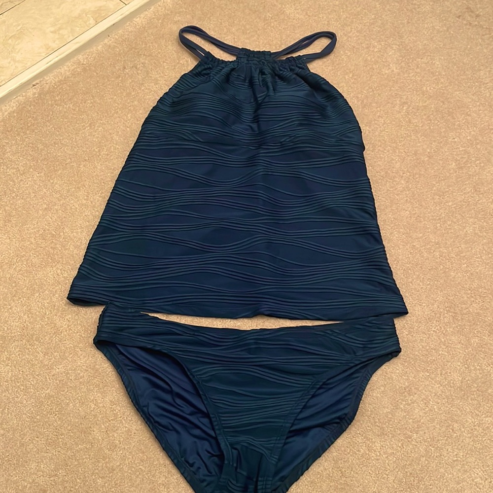 TANKINI BATHING SUIT - TEAL COLOR GOSSIP BATHING SUIT